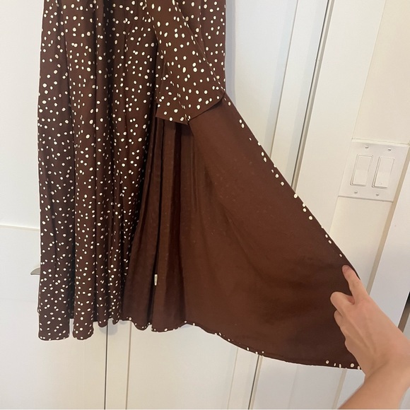 Ali Golden Brown Polka Dot Wrap Tank Dress XS - Picture 8 of 12